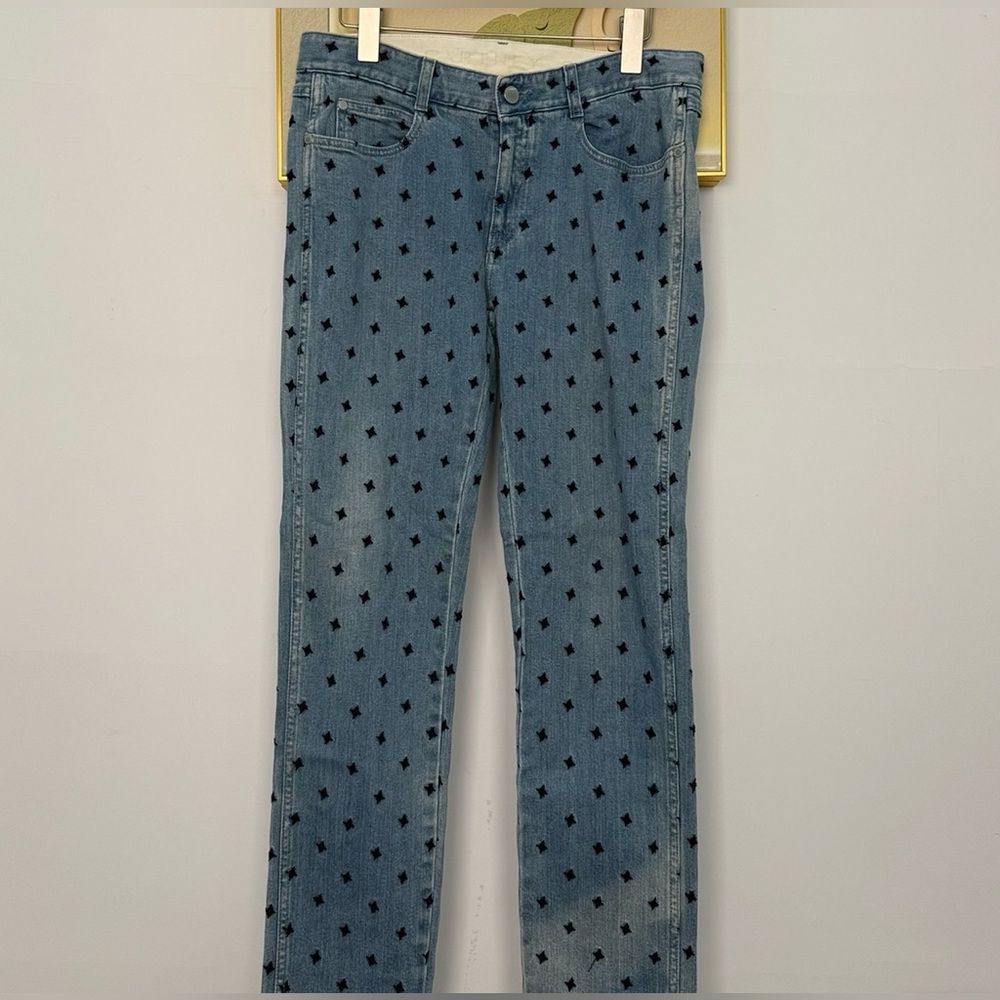 Stella McCartney Faded Blue Embroidered Skinny Jeans- Size 27